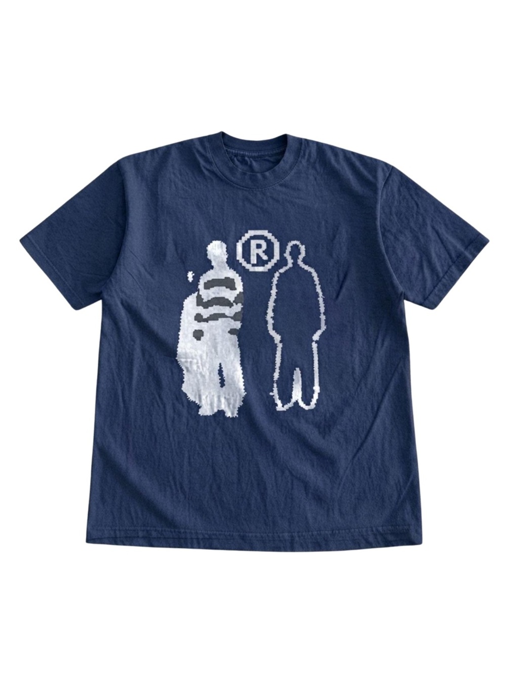 Gildan Navy Graphic T-Shirt with White Silhouette Print